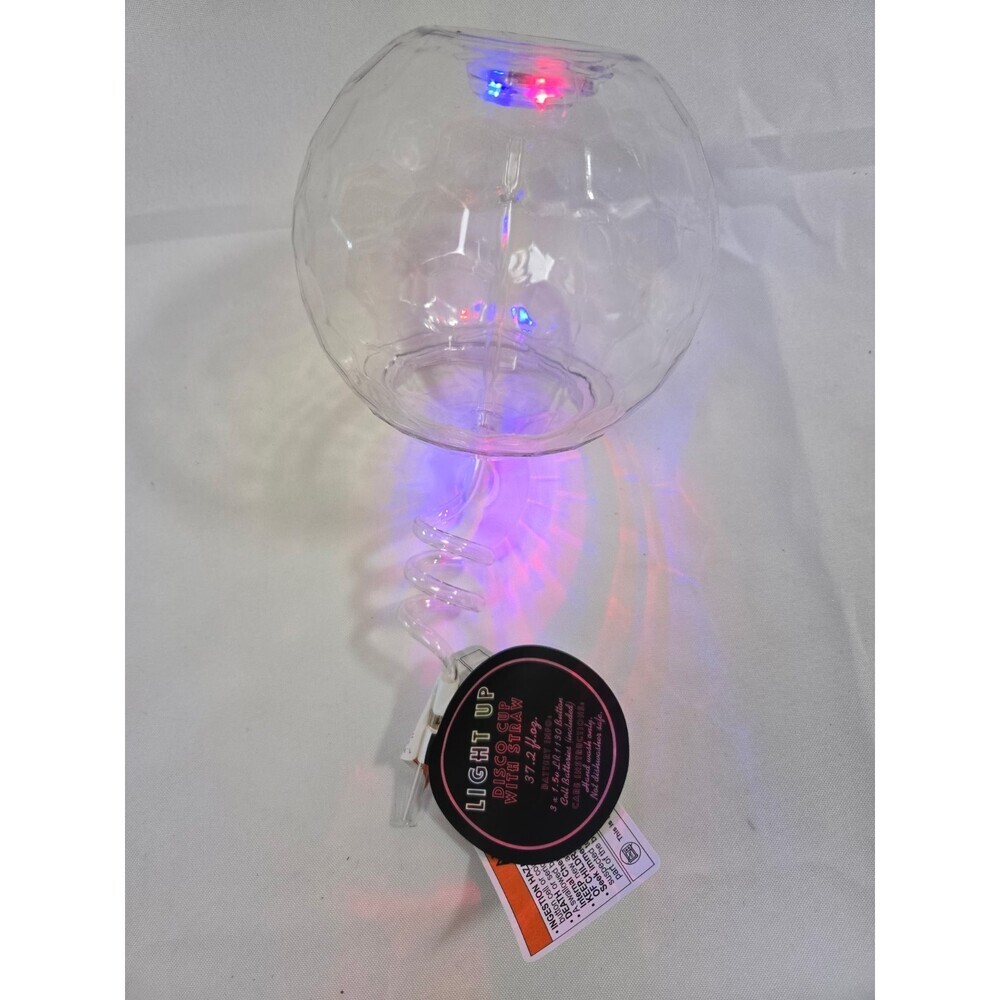 Target Bullseye Light Up Disco Ball Cups w Straw 37.2 fl.oz. NWT